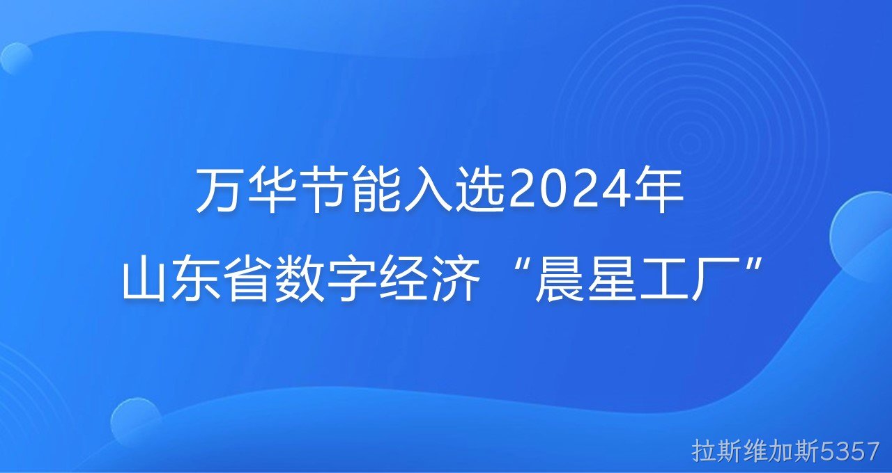 再添新彩！拉斯维加斯5357入选2024年山东省数字经济“晨星工厂”